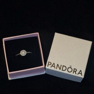 Pandora Silver Ring with Sparkling White Accents